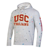 USC Trojans Men's Champion Gray Paint Drop Pullover Hoodie